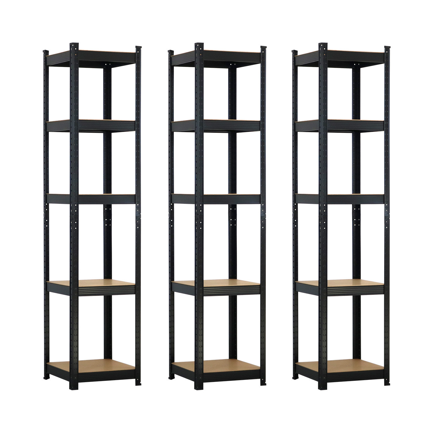 Pack 3 Estanterías Modulares con 5 Baldas Ajustables 180x40x40cm 175Kg Thinia Home Estanterías 1